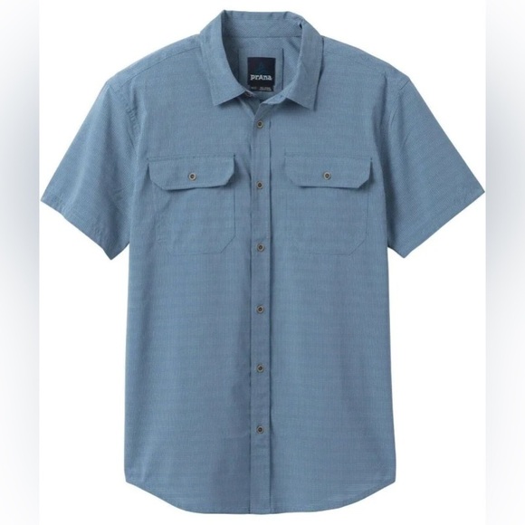prAna Cayman Shirt in Blue Note Men's Size Small NWT - Picture 2 of 8